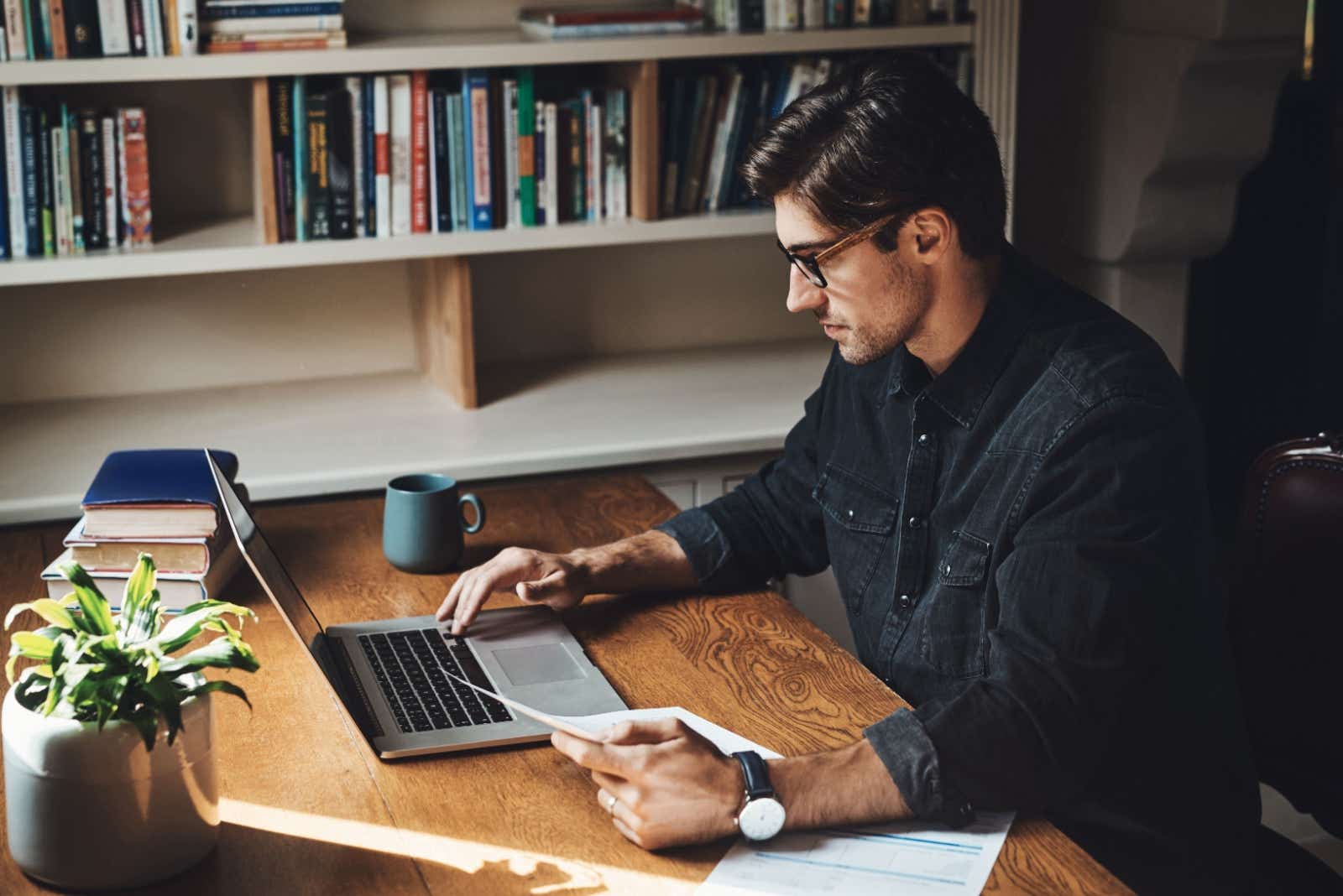 Man working on his laptop